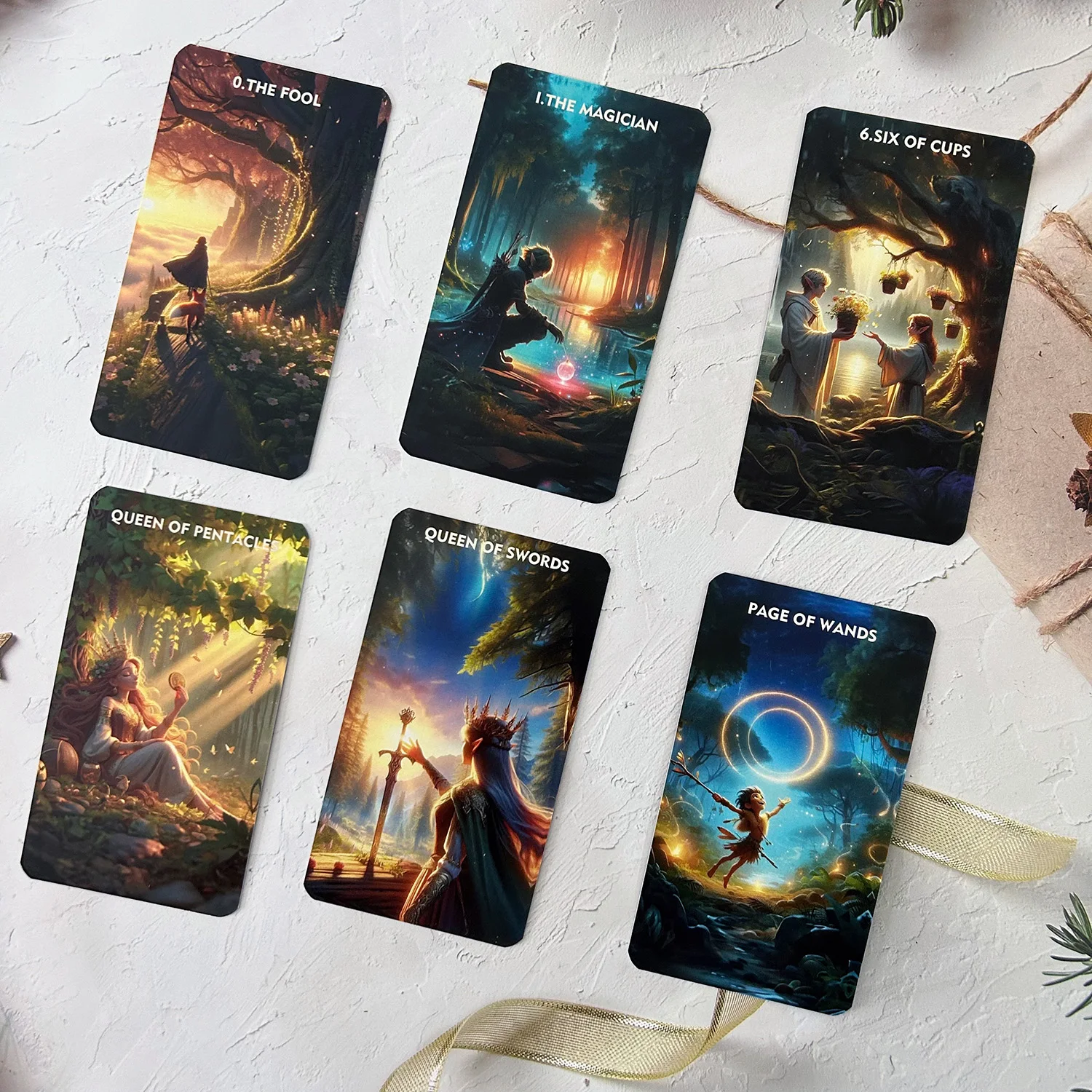 78PCS 68*120mm Tarot English PDF Guide Love Career Mysterious Forest Message Divination Rune Board Game