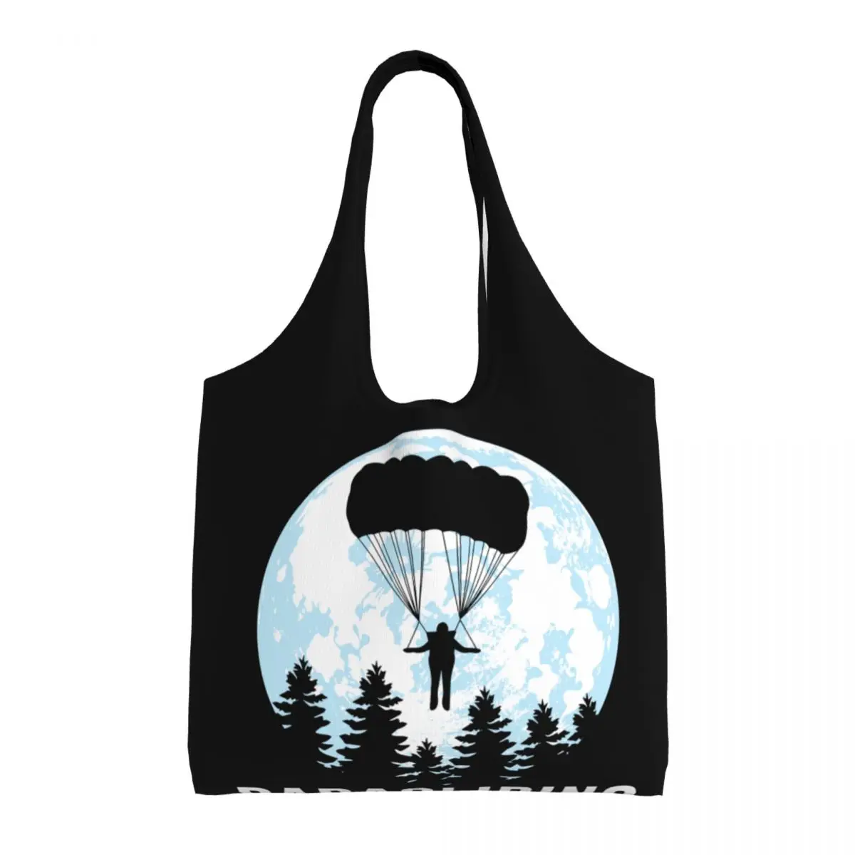 Moon paragliding Shopper กระเป๋าโท้ท paraglider skydivers กระโดดร่ม sking parachute ร้านขายของชำโดดร่มกระเป๋าสะพายไหล่ผ้าใบ