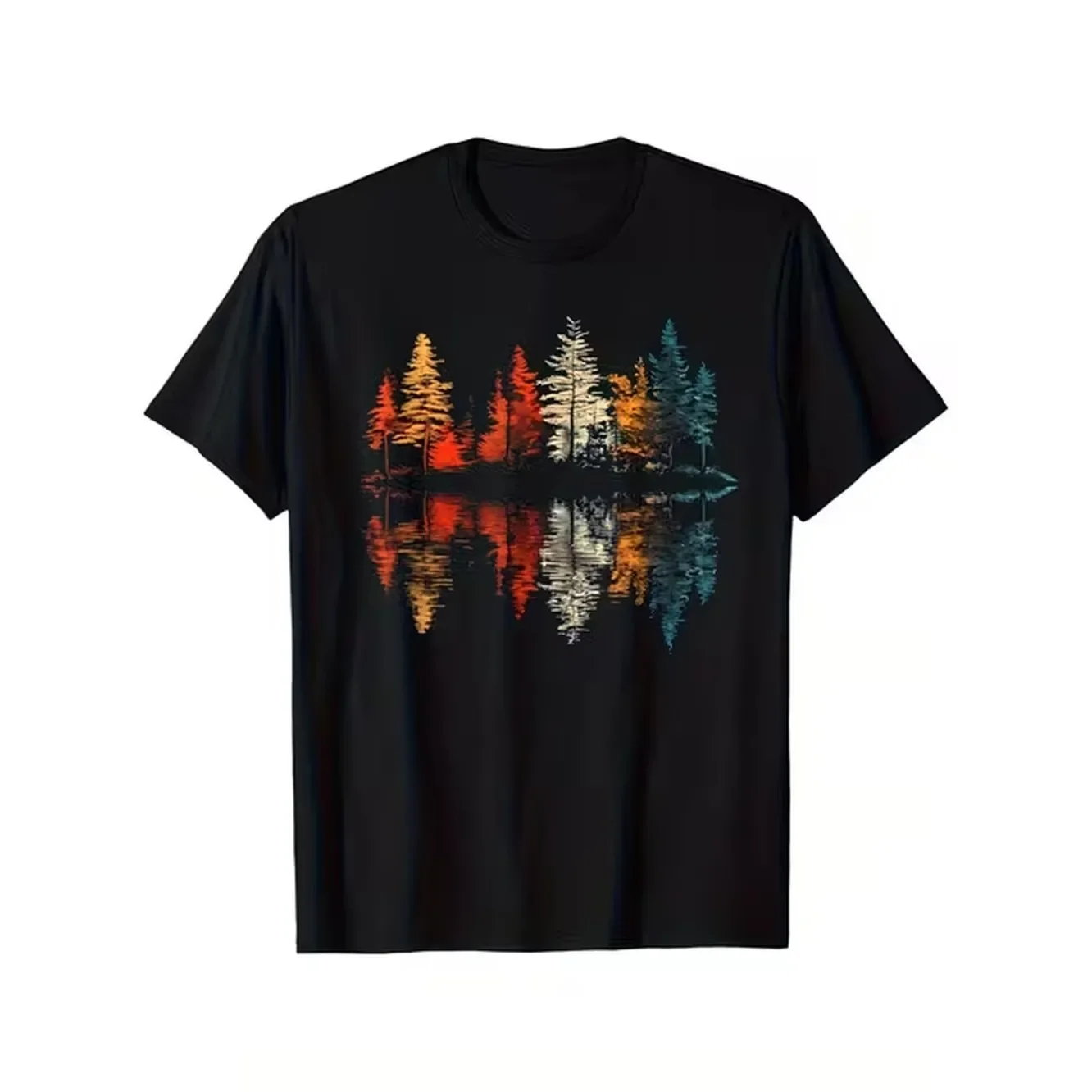 Mens Retro Reflection Print T  - đánh giá và giá Outdoor Activities In Camping