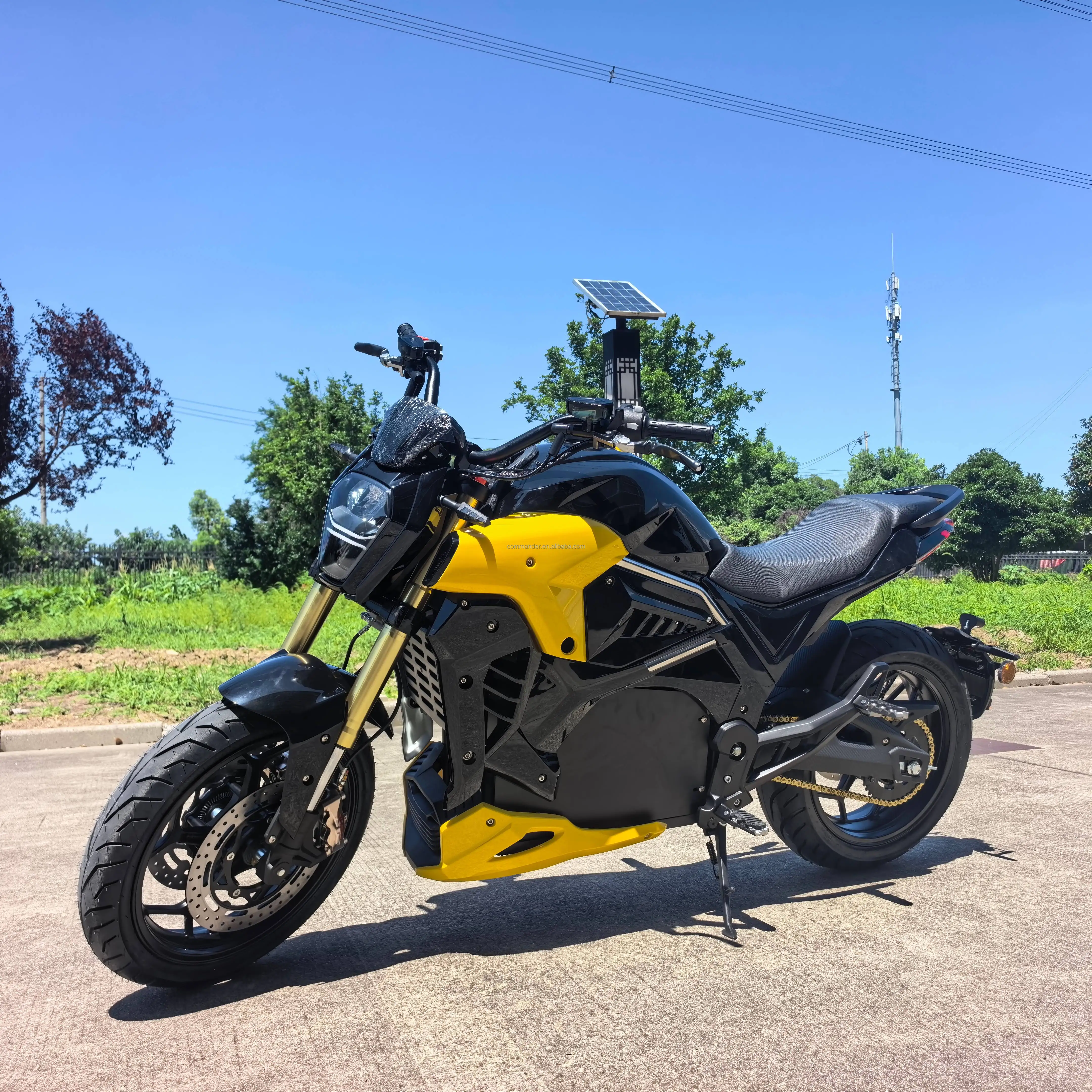 Stlf 5000W Mid Chain Electric Motorcycle Max Speed 130km/h Lithium Battery Inverted Shock Absorber 200/55-17 Rear TireRussian Ce