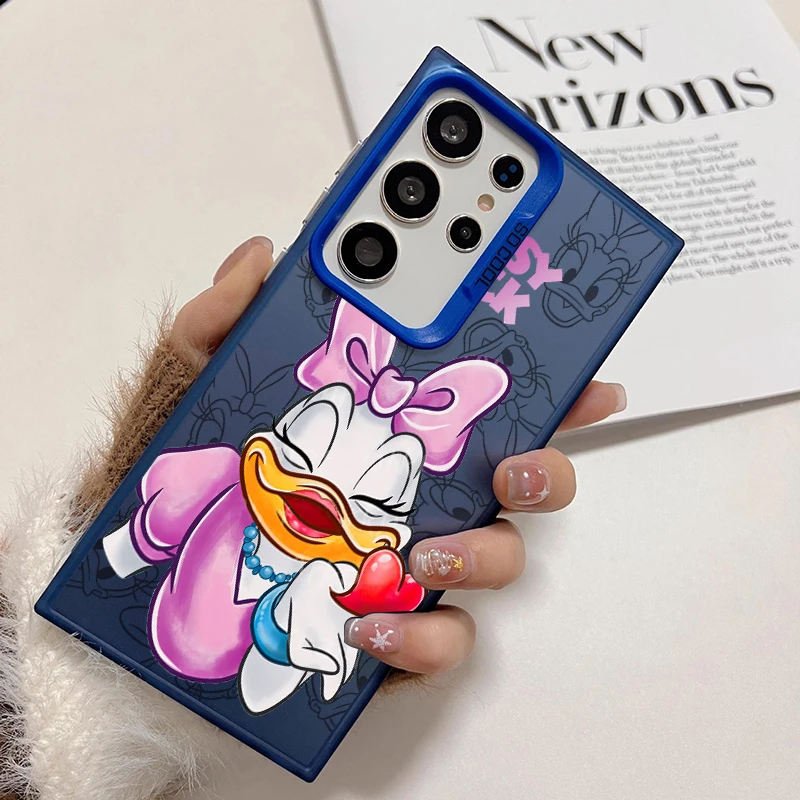 Pink Daisys Love For Samsung Galaxy S24 S23 S22 S21 S20 FE Ultra Plus Lite 5G Fashion Colorful Silver Phone Case image 6