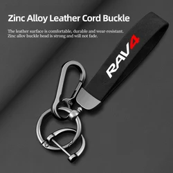 Car Key Chain Rings Metal Leather Keychain Universal Auto Motorcycle Keyring For TOYOTA RAV4 2008 2013 2017 2018 accessories