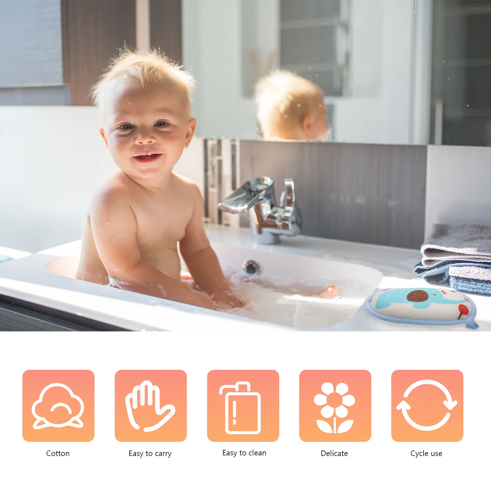 

3Pcs Baby Bath Sponges Soft Comfortable Shower Brushes Gentle Exfoliating Toddler Shower Scrubber Kids Cartoon Sponges Infant