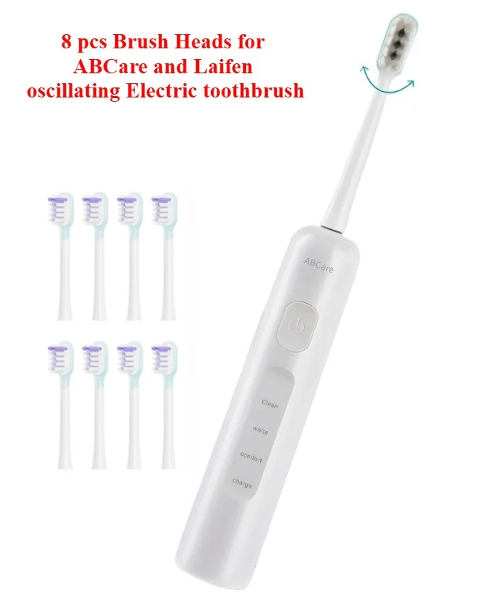 

8 Pcs Toothbrush Heads for ABCare and Laifen with oscillating cleaning action Electric toothbrush side-to-side sweeping motion