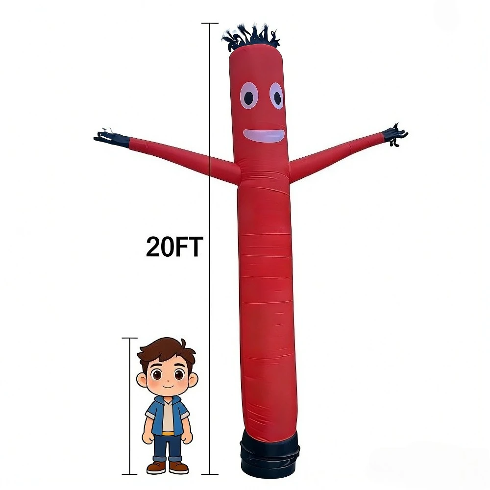 20ft Red Wind Dancer Air Puppet Sky Wave Man Dancing Inflatable Tube (No Blower)