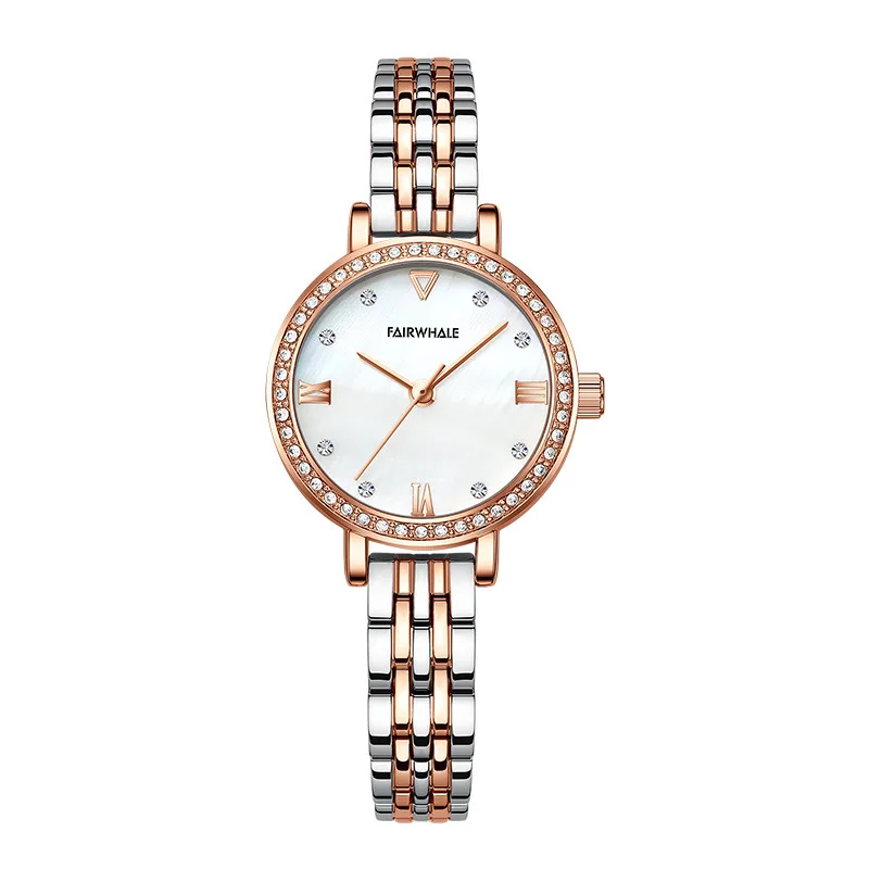 New Starry Sky Diamond Studded Quartz Watch for Women with Steel Band Butterfly Clasp Waterproof Wristwatch