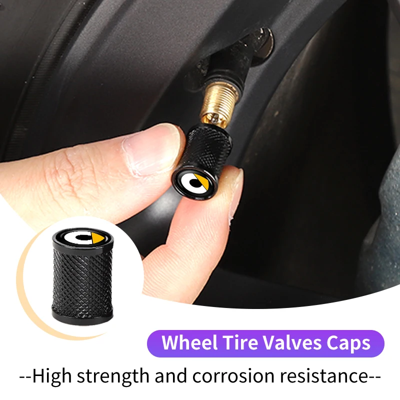 4Pcs Metal Car Tire Valve Stem Protection Caps Auto Accessories For Smart Fortwo 451 450 453 Forfour EQ Cabrio Crossblade