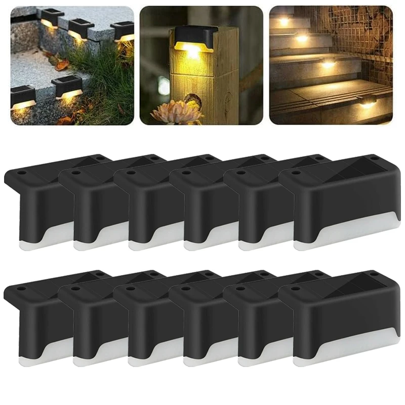 Solar Deck Lights 20 PacK Outdoor Step Lights Waterproof Led Solar Lamp for Railing Stairs Step Fence Yard Patio and Pathway