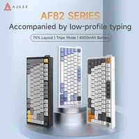 Teclado de perfil bajo de oficina AJAZZ AF82, teclado RGB para juegos con cable/inalámbrico, diseño 75%, 82 teclas, batería de 4000mAh para Win/Mac
