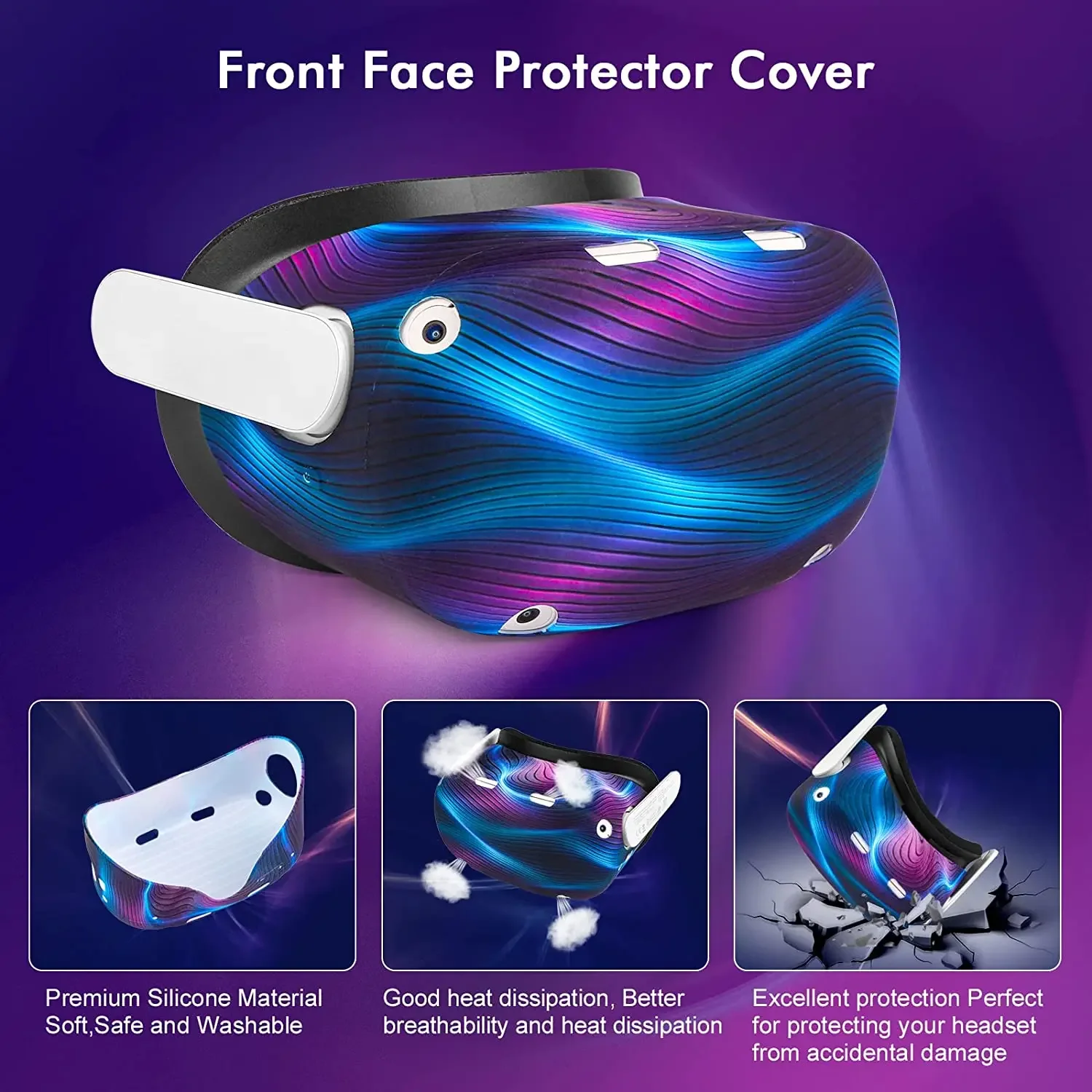 Silicone Protective Cover Shell Case For Oculus Quest 2 For Quest2 VR Headset Head Face Cover Eye Pad Handle Grip VR Accessories