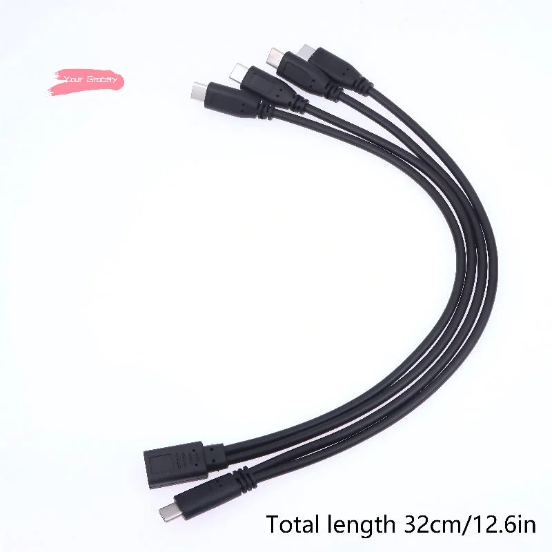 Y-Splitter 1-zu-2 Verlängerungskabel Stromadapter USB-C-Kabel Splitter Typ-C-Kabel 3A 15W Mehrfachgeräte-Ladekabeladapter