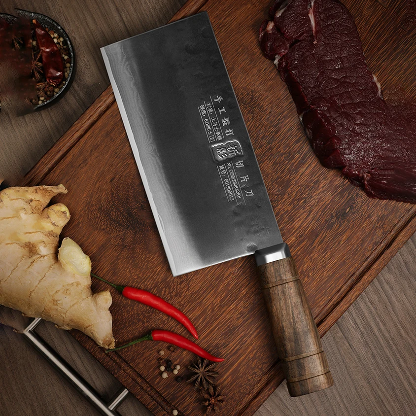 

8.3 Inch Chinese Chef Knife Welding Damascus Steel Blade Cutlery Cleaver Meat Slicing Vegetables Kitchen Sharp Knife Wood Handle