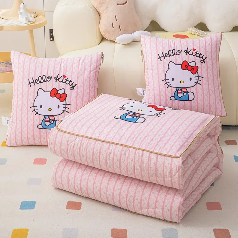 New Two-in-one Plush Pillow Blanket Cartoon Pochacco Family for Car Thickening in Winter Office Napping Mymelody Pillow Gifts