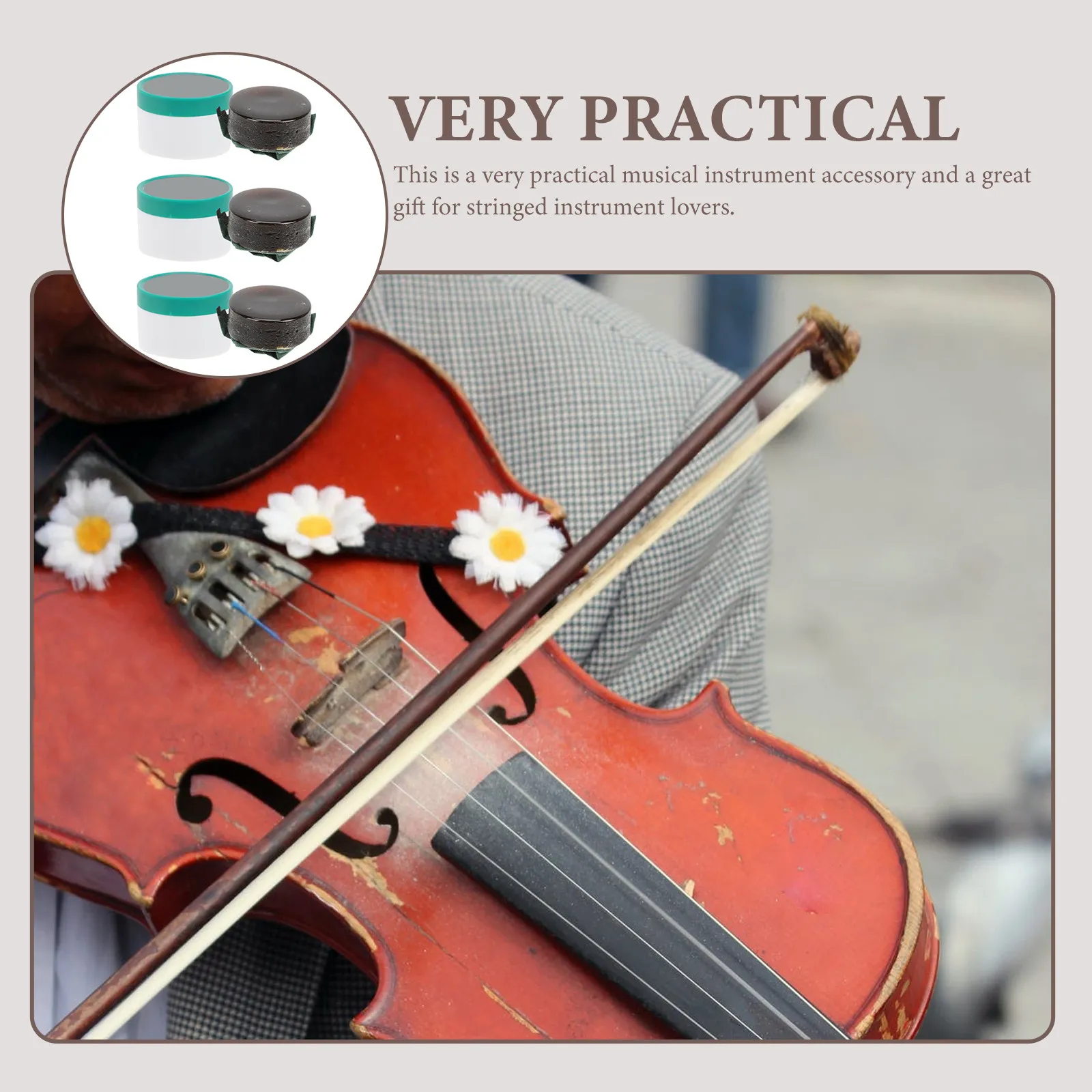 3Pcs Premium Violin Rosin for String Instruments – Dust-Free Formula for Violin, Viola, Cello, Erhu Bow Maintenance