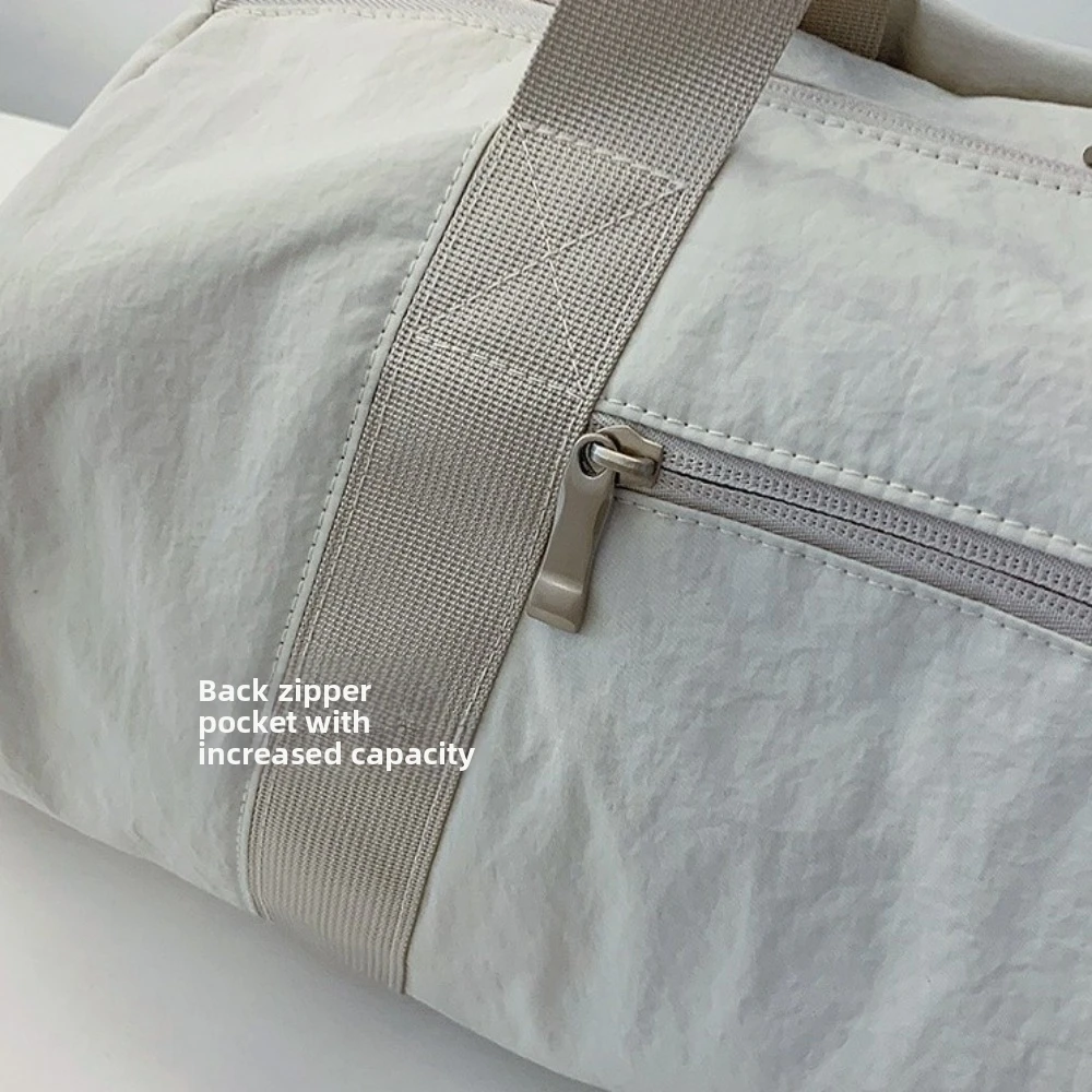 Portable Large Capacity Travel Bags with Shoe Pocket Solid Color Gym Tote Bag Dry Wet Separation Nylon Duffel Shoulder Bags