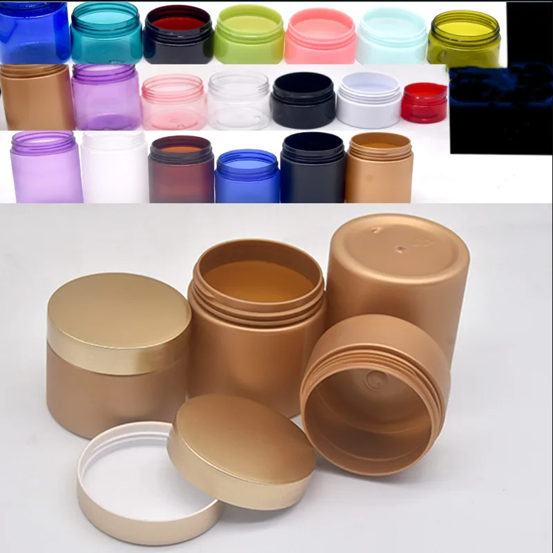 100/120/150/200/250g Matte Gold Plastic Face Cream Jars PET Empty Cosmetic Bottles Refillable Facial Cream Eye Cream Container