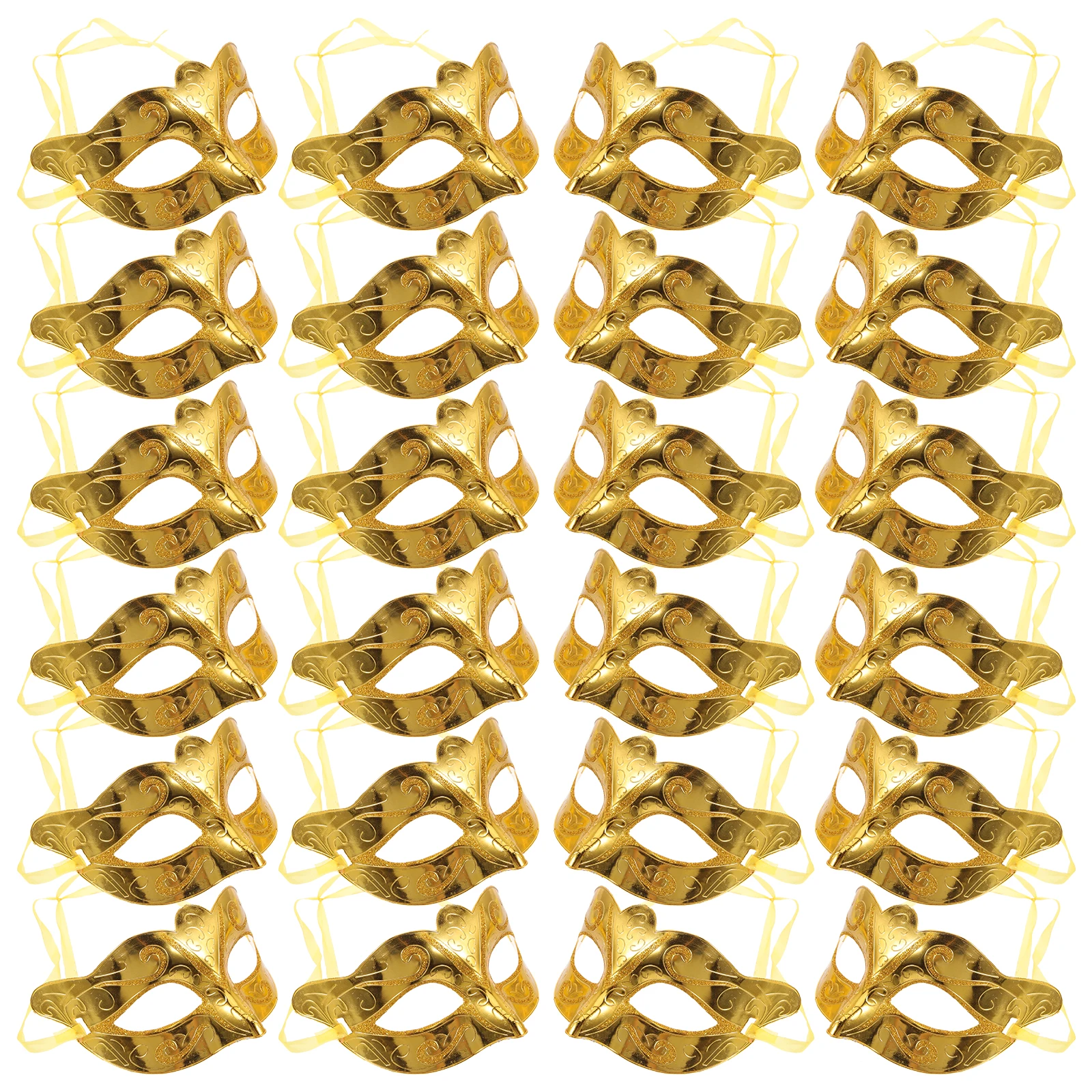 

24 Pcs Mini Masks Halloween Masquerade Ball Costume PVC Plastic Women Mask Unique Festival Supplies