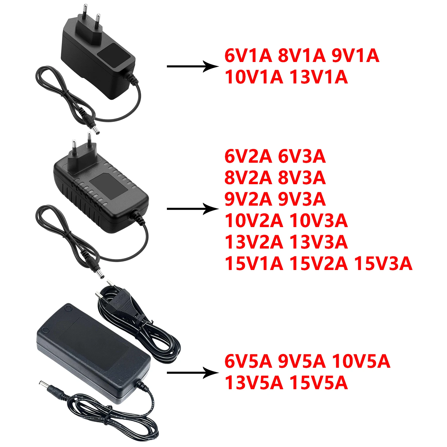 DC 6V 8V 9V 10V 13V 15V Power Supply Adapter Lighting Transformer AC 220 110 V TO DC 6 8 9 10 13 15 Volt For Router LED Strip