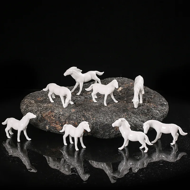 Creative Ceramic Tea Pet Decoration Horse Personality Animal-Shaped Tea Sets Furnishings Decoration Gardening Bonsai Landscape O