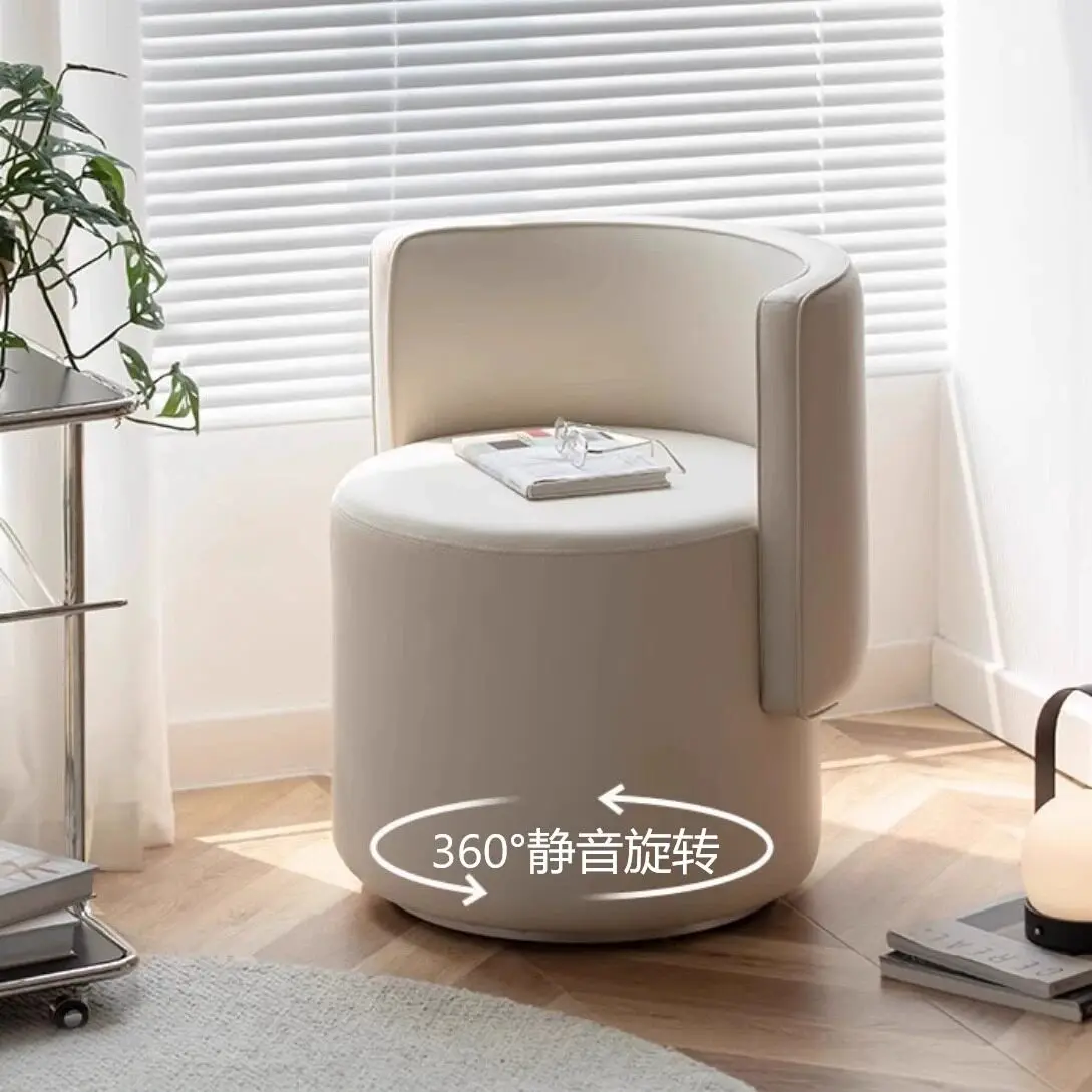 Cream style household makeup chair light luxury nail salon dresser chair round stool girls bedroom advanced sense of simplicity