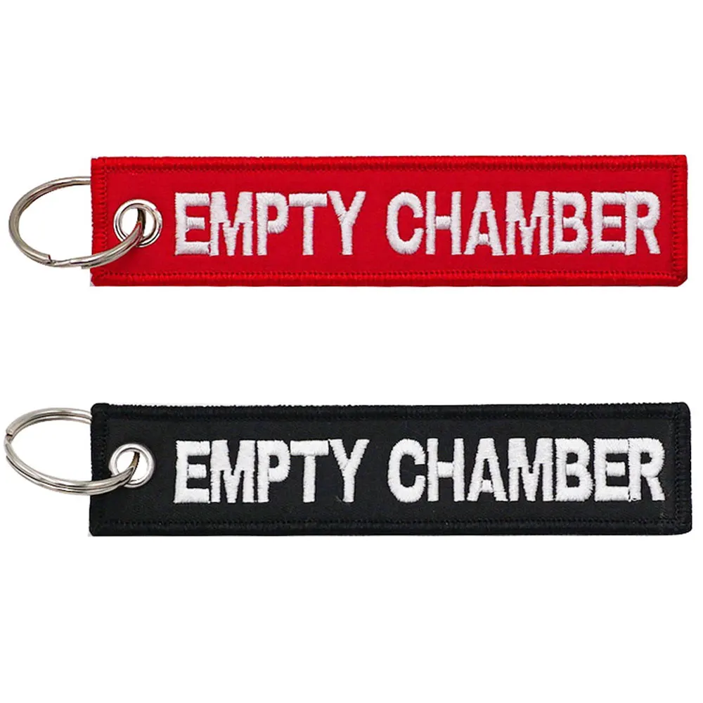 EMPTY CHAMBER Embroidery Keychain with Keyring for Pilots