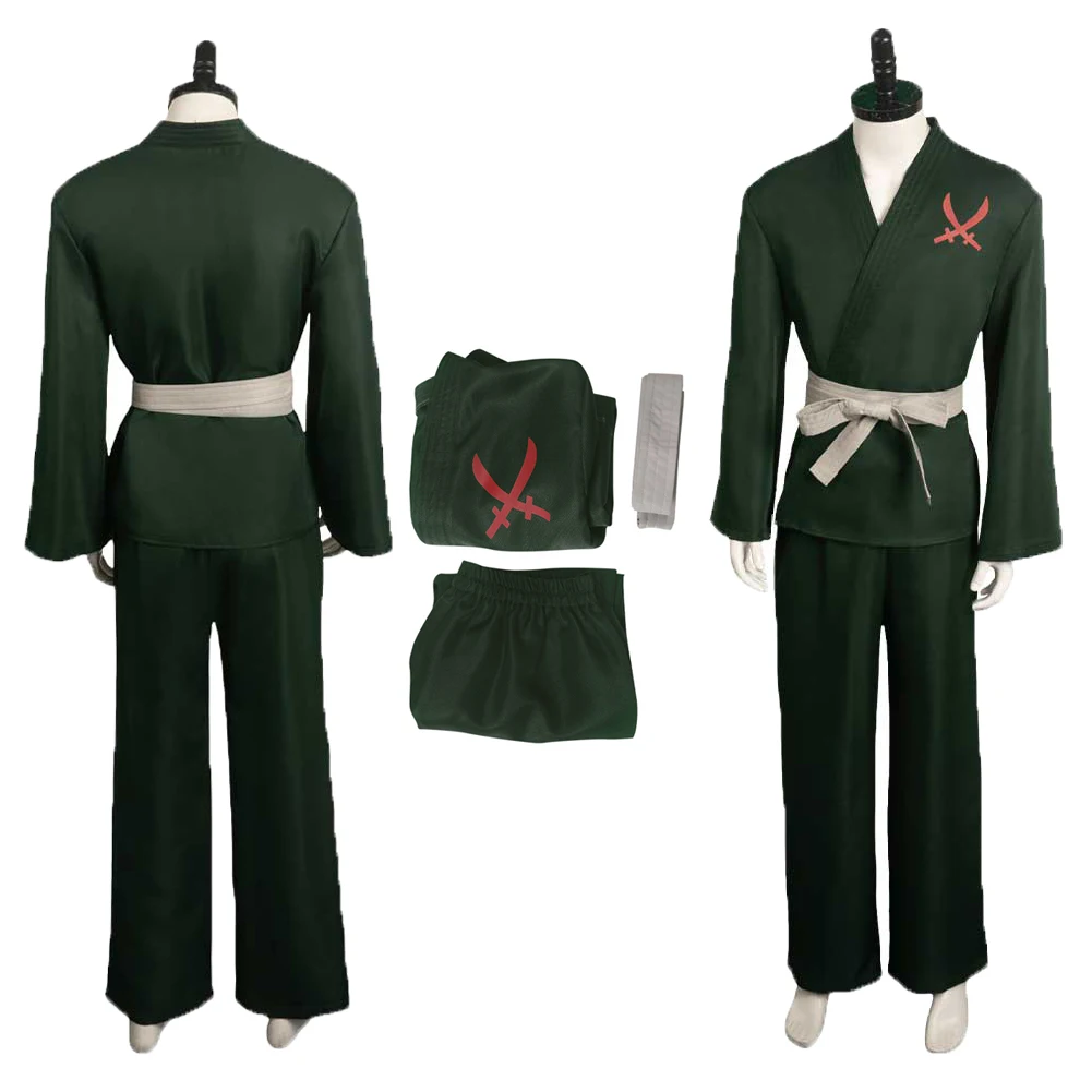 

Live Action TV Piece Green Zoro Cosplay Costume Outfit Fantasy Top Pants Haloween Carnival Suit For Adult Men Roleplay