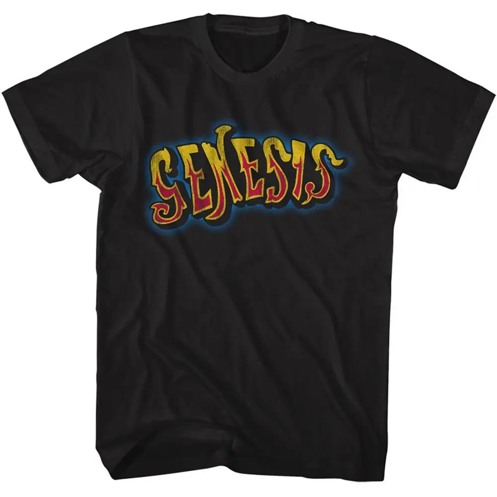 Genesis Retro Color Logo Black T Shirt