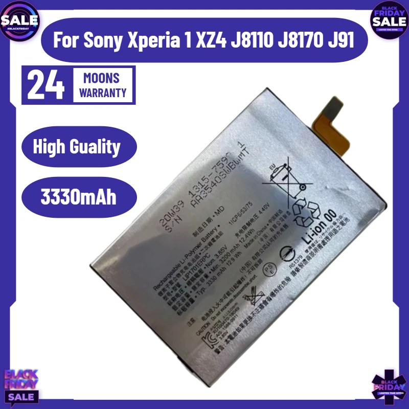 

New 3330mAh LIP1701ERPC Battery for Sony Xperia 1 XZ4 J8110 J8170 J91 Phone High Quality Bateria