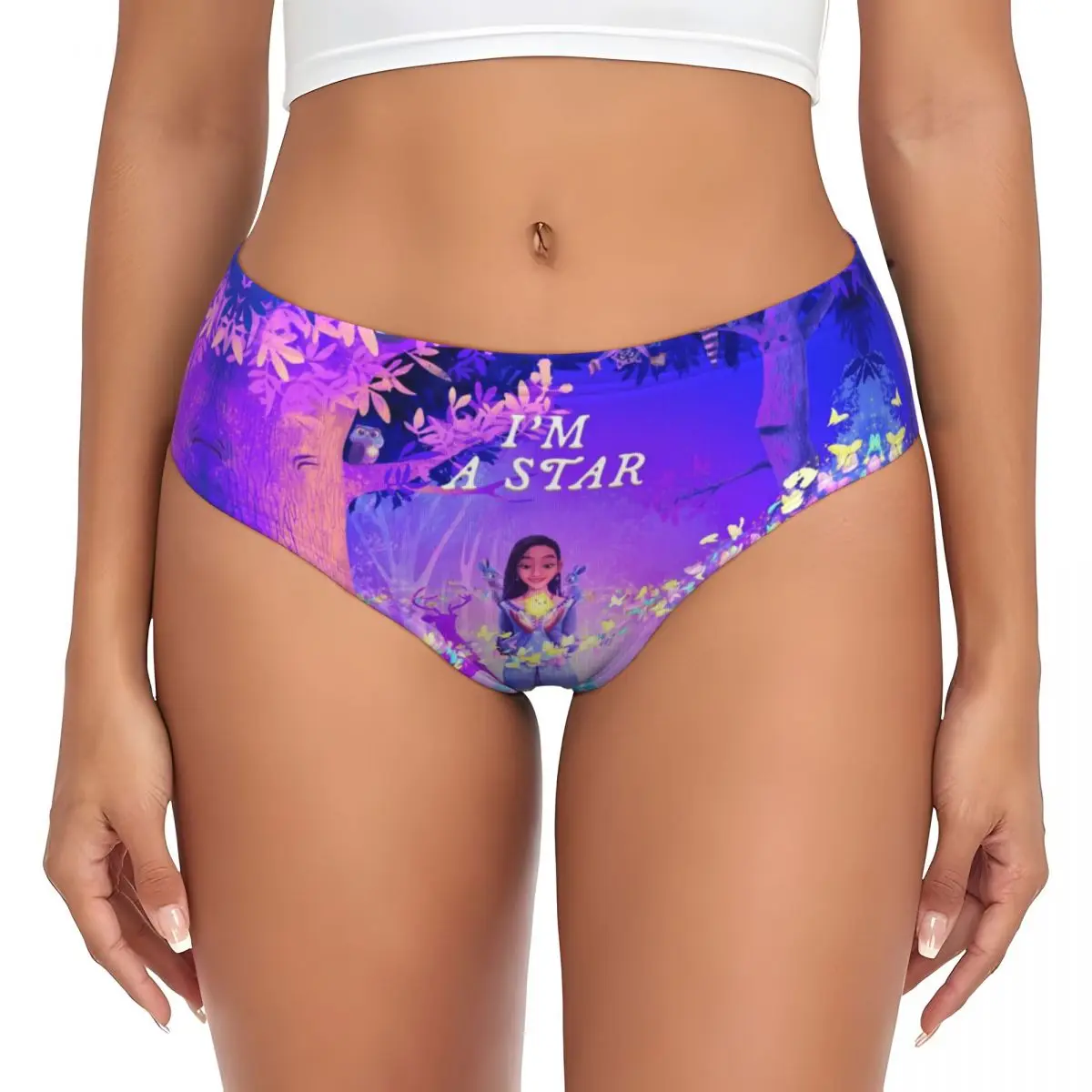 Custom Wish I Am A Star Catoon Brief Panties Women's Comfort Stretch Underwear