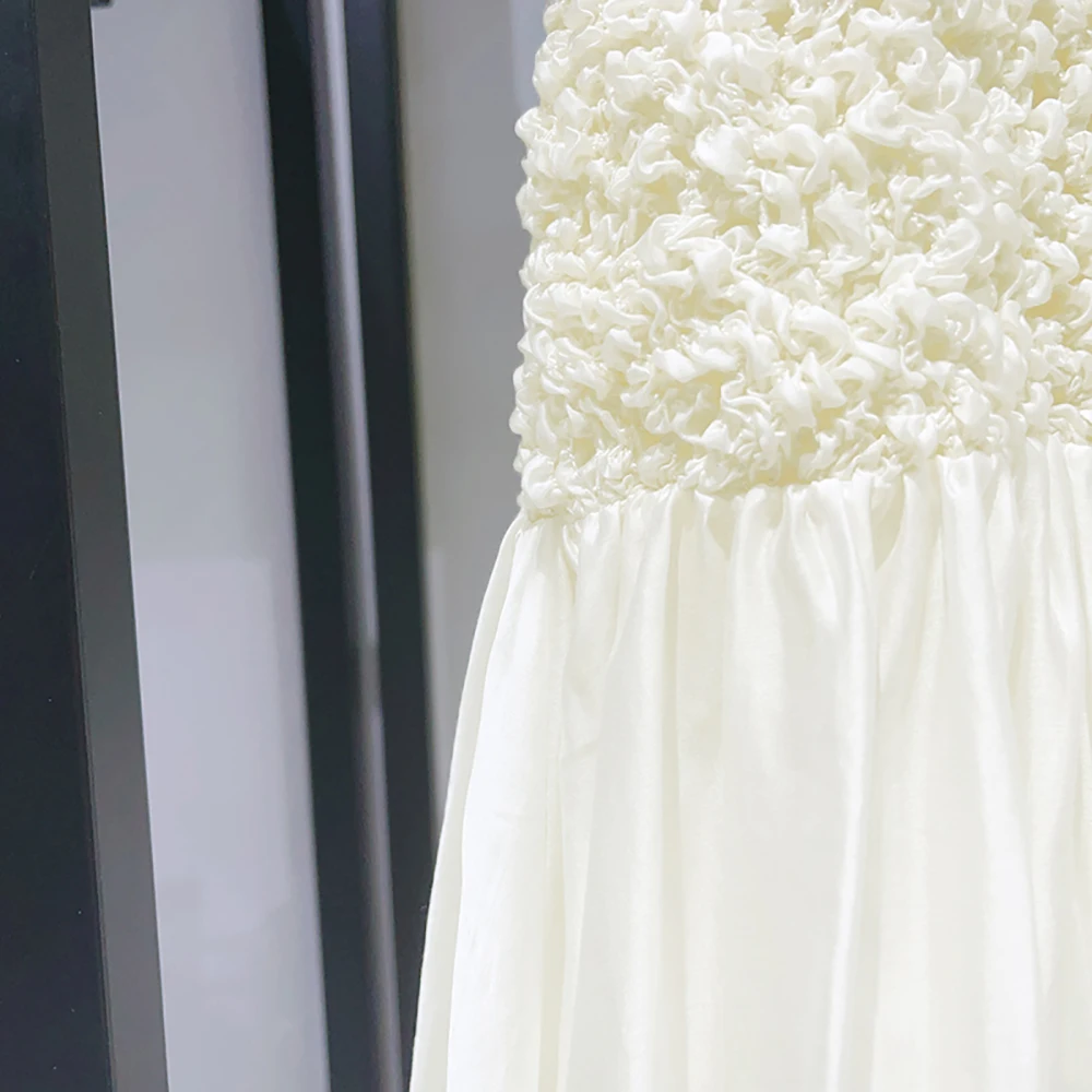 Pleated Splicing Women Skirt Y2k Elastic Waist Temperament Elegant Commuter Hundred Straight Skirt 2025 Early Autumn New