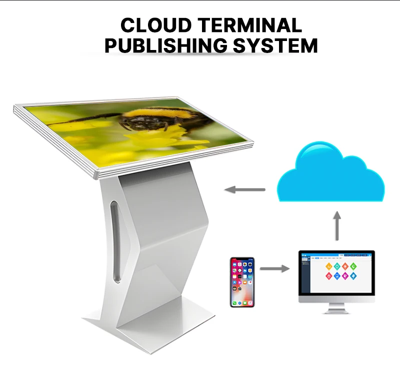 32 43 55 65 Inch LCD Information Display Screen Interactive Touch Kiosk Touch Information Kiosk