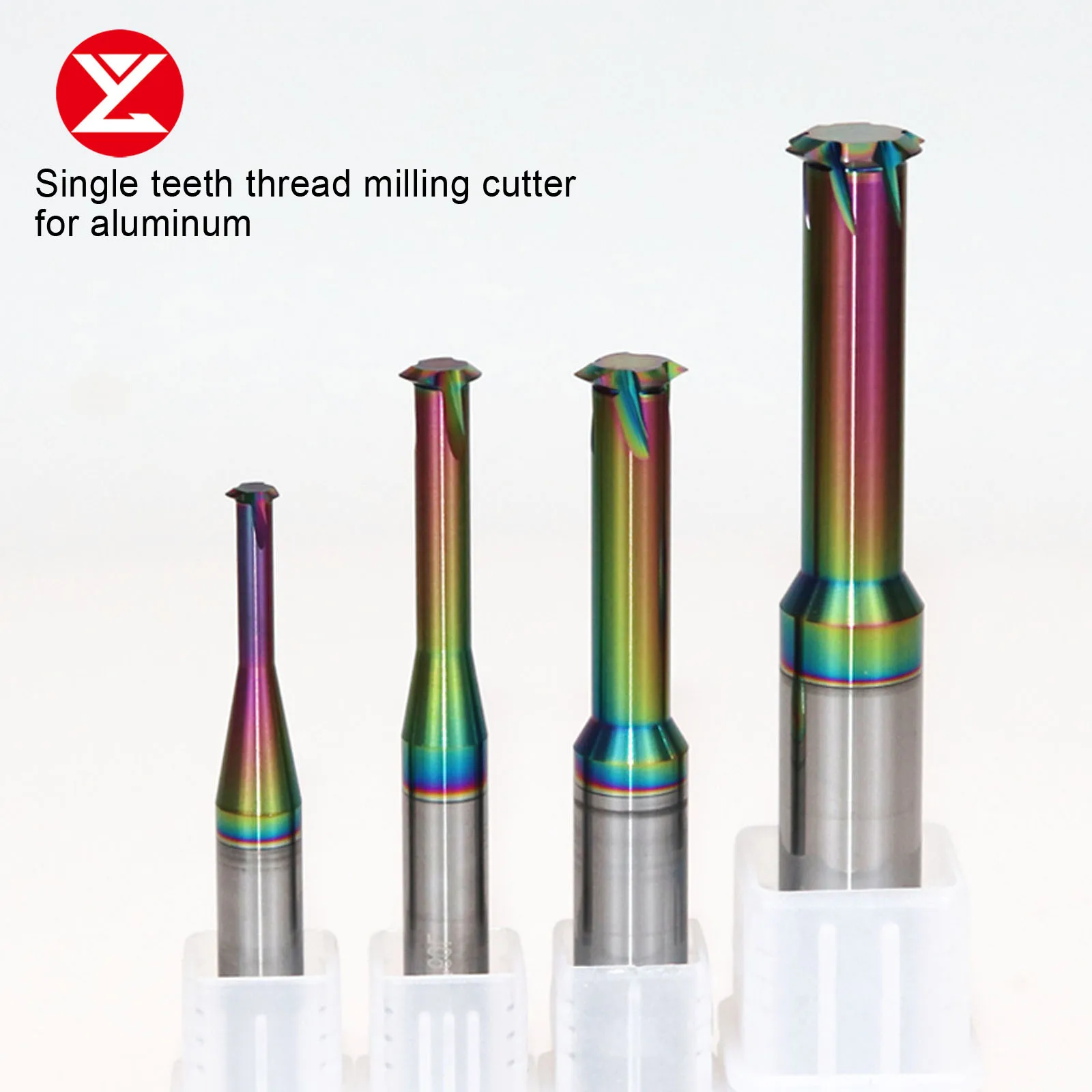 CNC Solid Carbide Single Tooth Thread Milling Cutter For Aluminum DLC coated M1 M1.2  M1.6 M2 M2.5 M3 M4 M5 M6 Milling Cutter