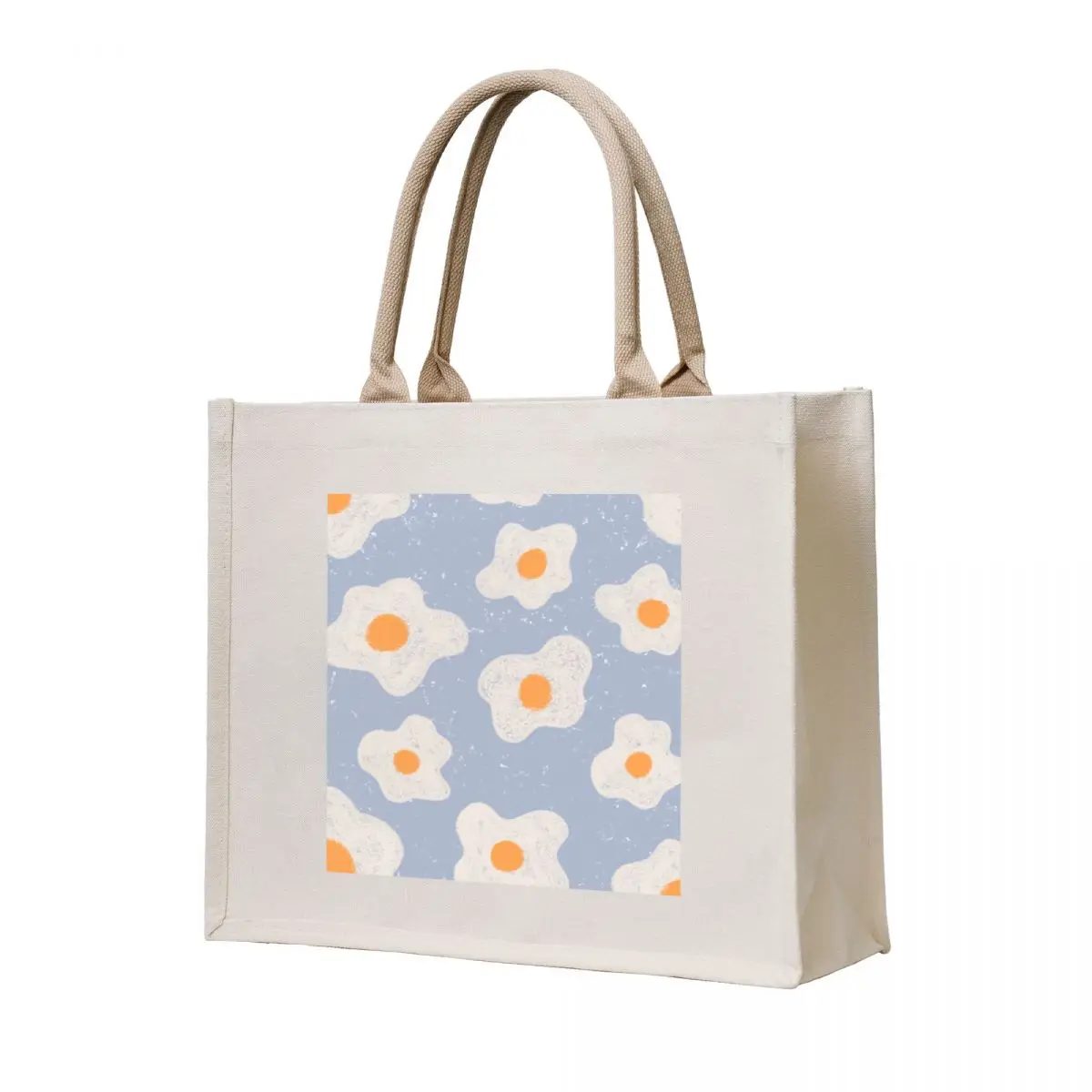 

Sunny Side Up Egg Crayon Drawing Tote Bag Canvas shoulder bag hand bag ladies shopper bags for women