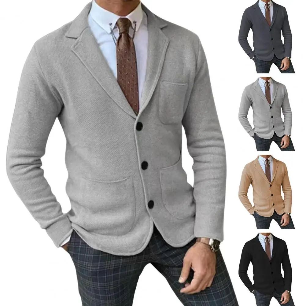 موضة الخريف/الشتاء بدلة سميكة للشباب النسخة الكورية سليم موضة ريترو سترة دافئة غير رسمية ملابس للرجال أبلى