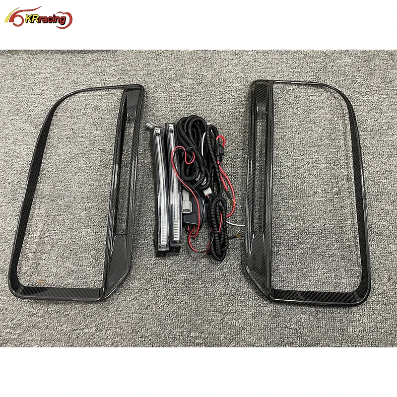 

G Class W464 Rock B900 Dry Carbon Front Bumper Fog Light Cover With LED For W464 G63 Front Bumper Covers W463A