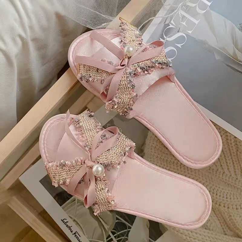 

Princess Pink Slippers Woman Lolita Designer Luxury Shoes High Quality Slippers Y2K Accessories Fahsion Trend Y2K Shoes Lady