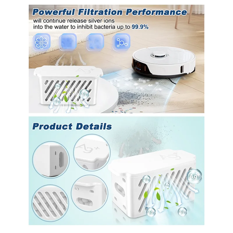 【A28T】Per Roborock Qrevo S/Qrevo Maxv/Qrevo Master/Qrevo Pro/Qrevo Plus Sostituzione accessorio modulo batteriostatico argento