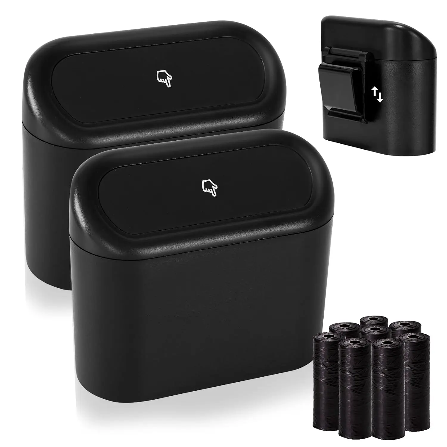 Car Trash Can Bin with Lid Universal Vehicle Mini Leakproof Garbage Can Bin Car Organizers and Storage for Auto Office Home