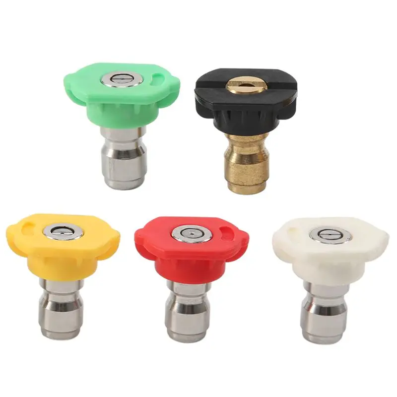 Stable-5Pcs Pressure Washer Spray Nozzles 1/4 Quick Connection Spray Tip Set (4.0 Gpm) Multiple Degrees