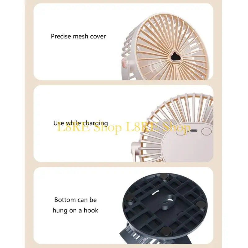 

L8RE Adjustable Speed Clip Fan Cooling Device with Night Light Perfect for Picnics Beach Offices and Plastic Construction
