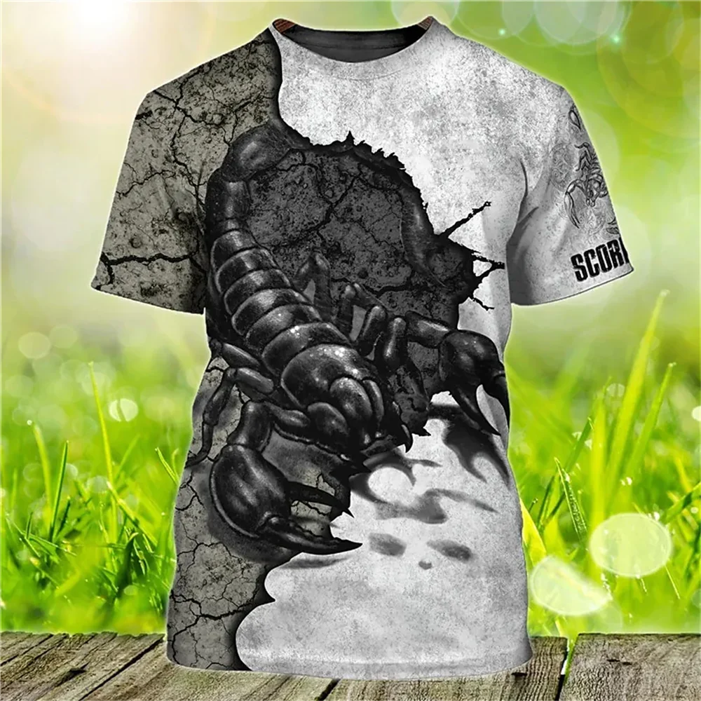 New Animal T-shirt For Vintage Men's Tiger Scorpion Print Tops Tees 3D Casual Men's T Shirt Loose Men Clothing Ropa Para Hombre