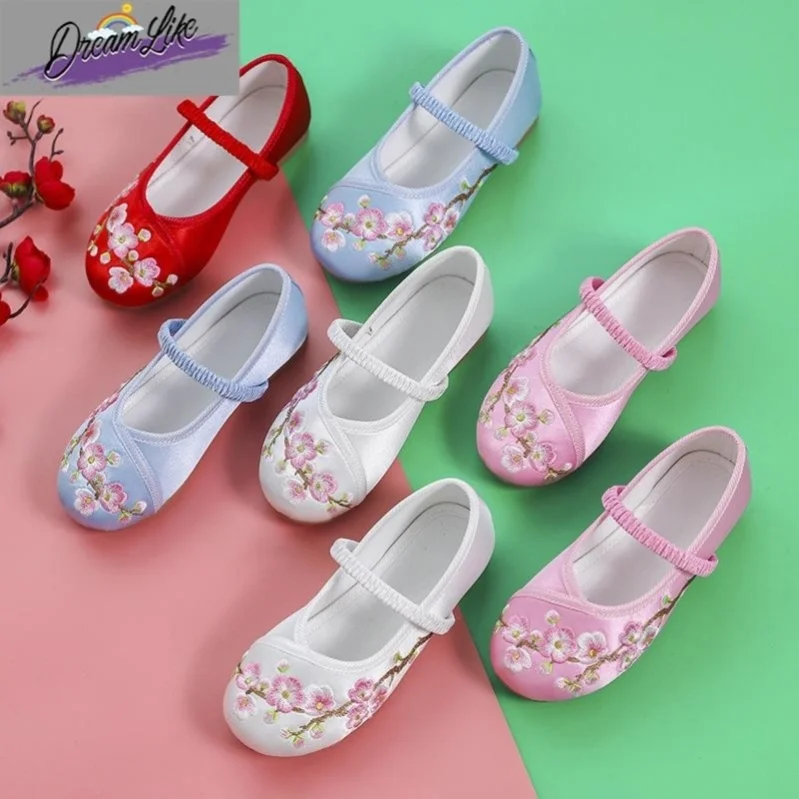 

Embroidered Hanfu Shoes for Girls Children's Ancient Costume Flower Shoes Ethnic Ancient Style Baby Little Princess ...