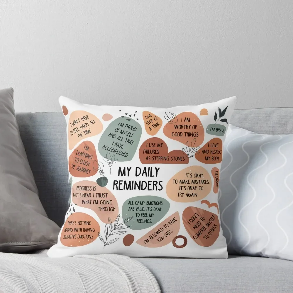 Daily reminders, positive affirmations Throw Pillow Christmas Pillows Decorative Sofa Cushion pillow