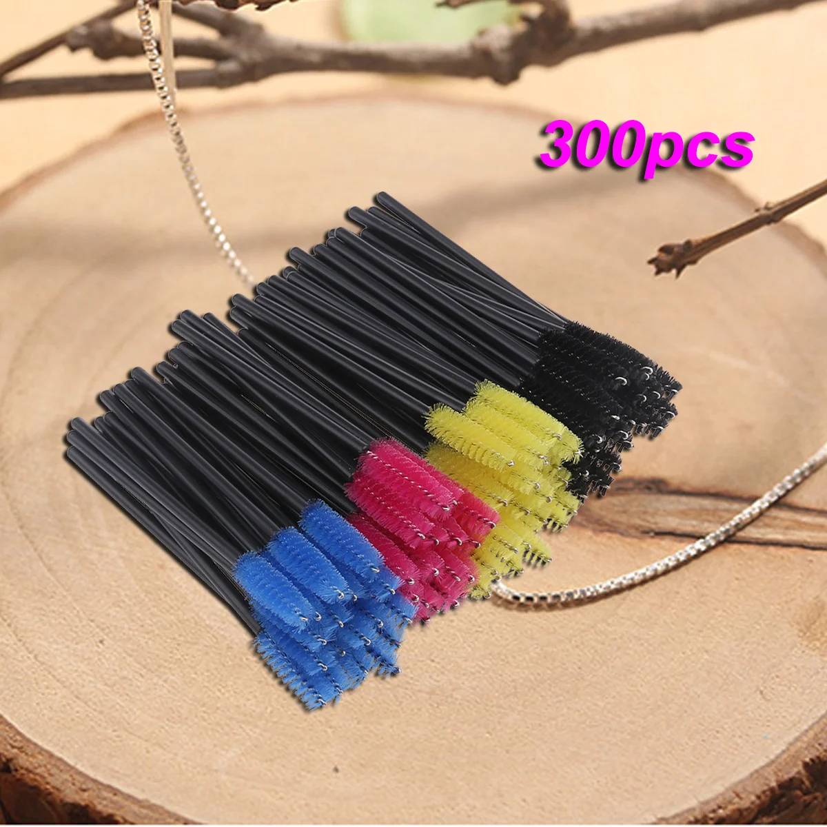 300Pcs Multicolor Eyelash Brush Disposable Mascara Wands Lash Separating Curling Tool Salon Personal Use Eyelash Mascara Brush