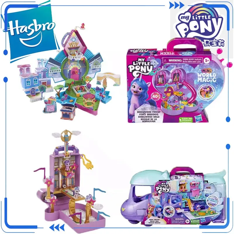 

Оригинальный игровой набор Hasbro My Little Pony Mini World Magic Mare Stream Magic-Van, фигурки, игрушки для мальчиков и девочек, подарочная модель