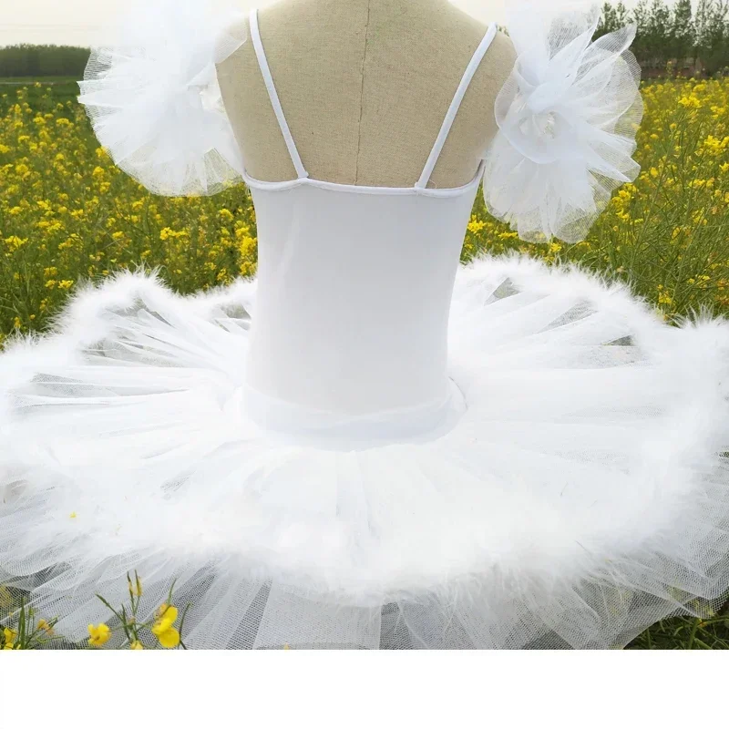 Vestido de balé infantil Lago Cisne Branco, Meninas vestido de bailarina, Professional Performance Tutu, Kids Dancewear, Novo