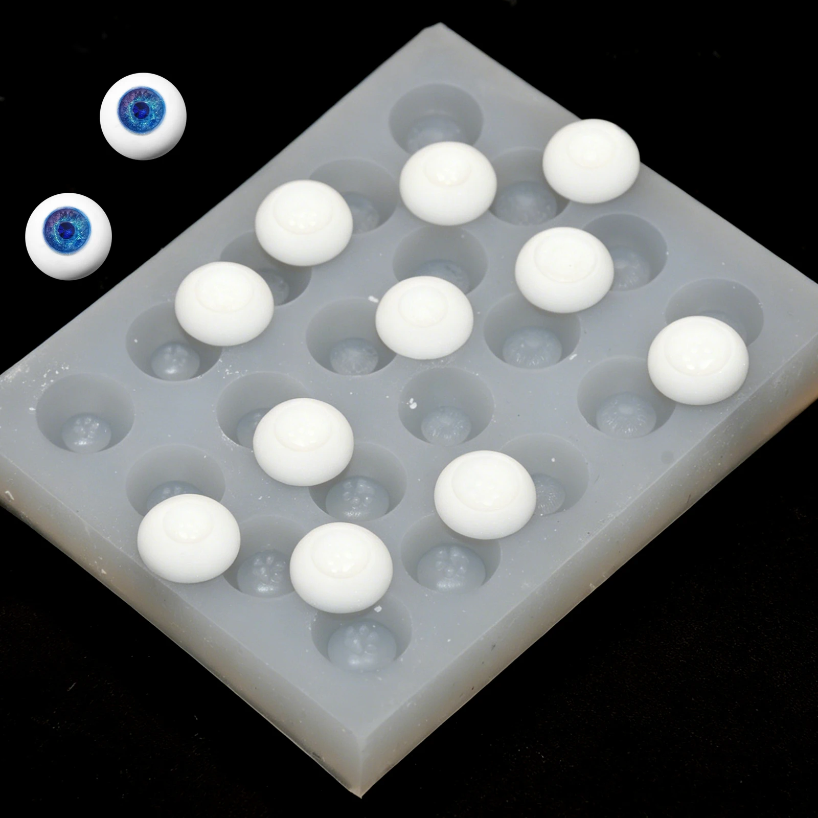 18/20-fach Silikon-Puppenaugenform, verschiedene Größen, BJD-Augenform für Harz-/UV-Modelliermasse, DIY-Puppenherstellungswerkzeuge – Detail 10
