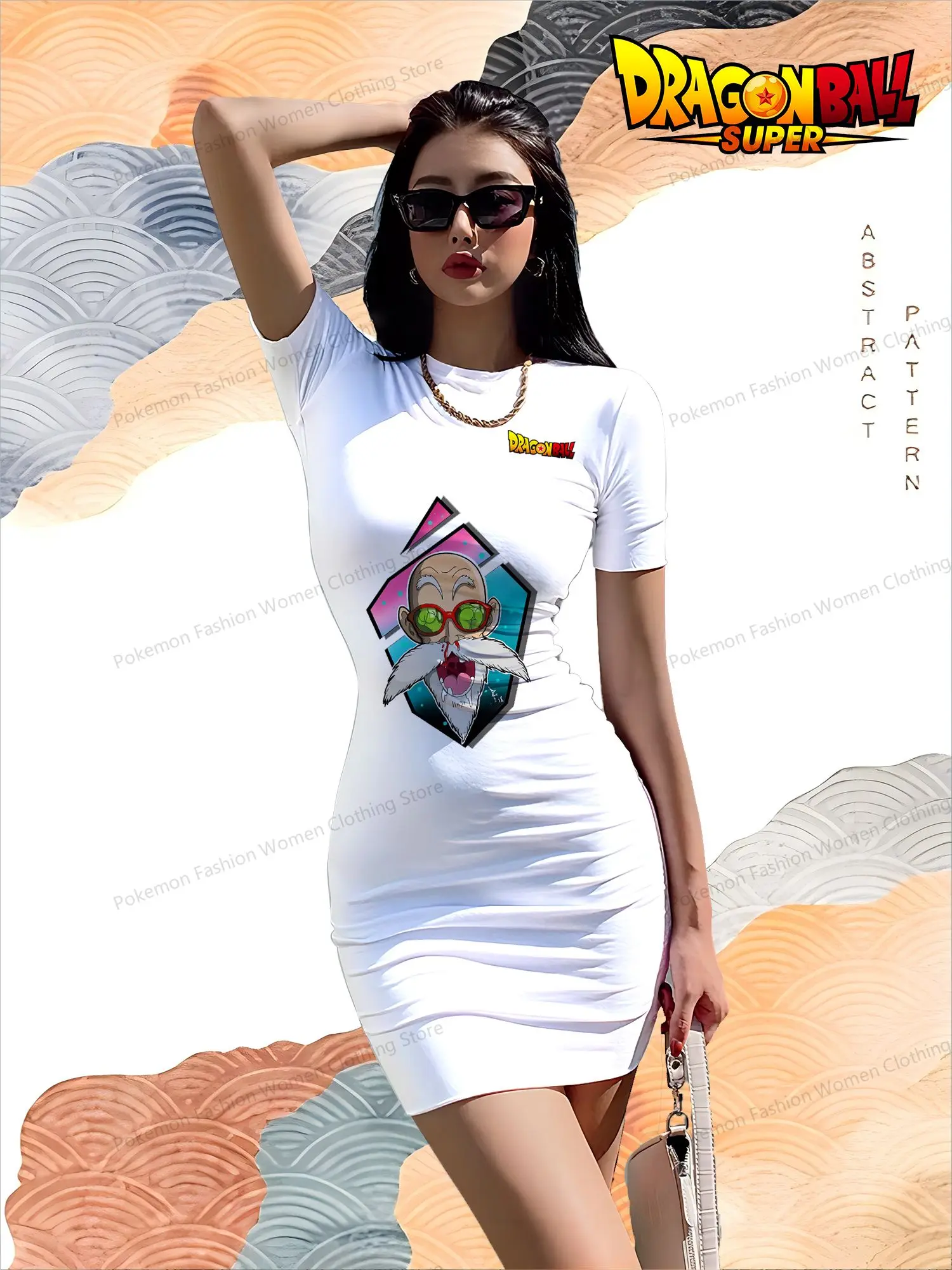 

Dragon Ball Kakarotto Women's Short Sleeved Hip Dresses Y2k 2024 Spicy Girl Dress Boho O Neck S-3XL Youthful Woman Clothes New