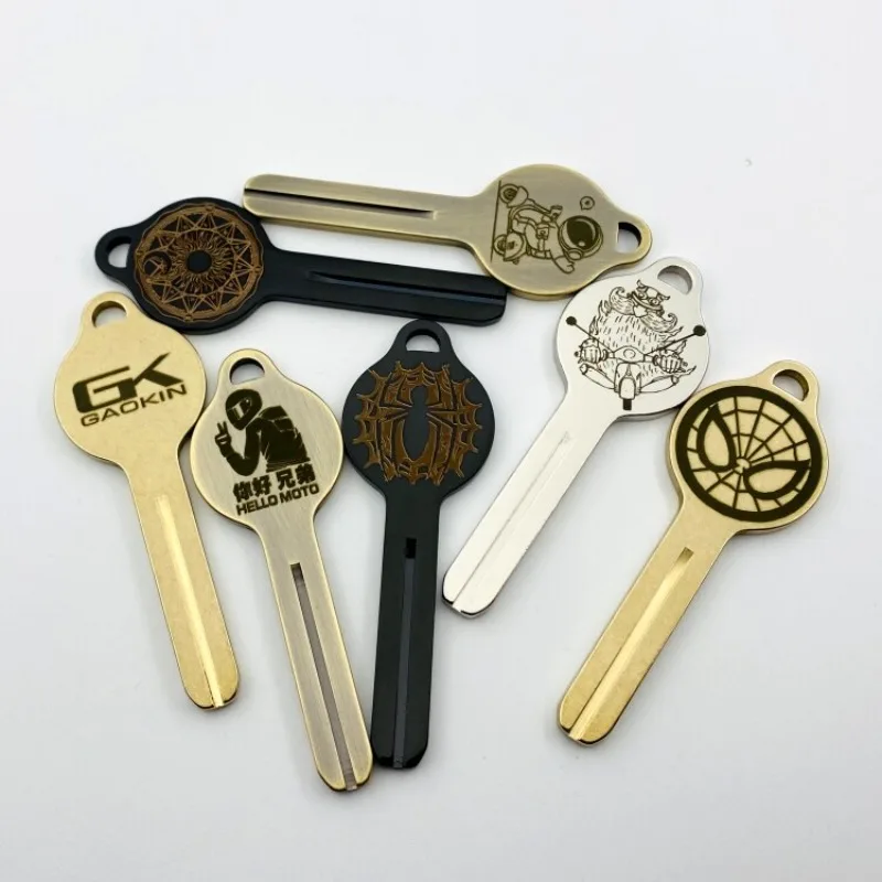 Royi Store Suitable for High Gold Gk500 GK400 Gk1000 Crossing Version Climbing Motorcycle Key Embryo Pure Metal White Copper