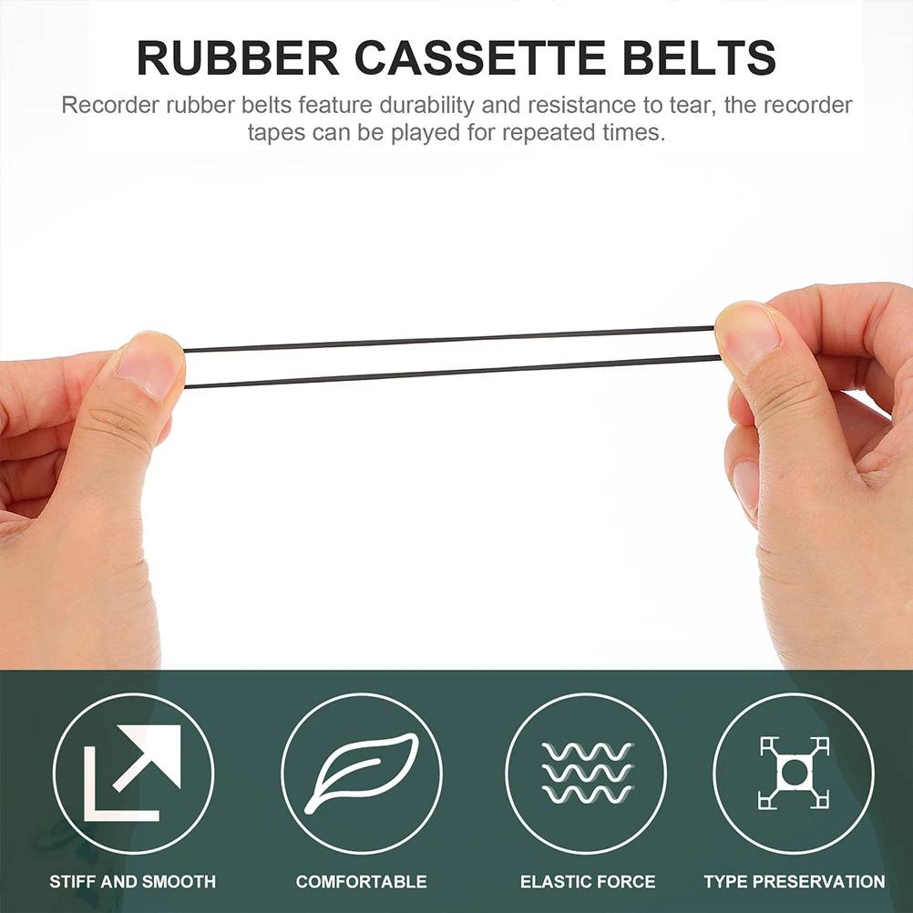 

60 Pcs Cassette Recorder Belts 1mm Square Folded 35-85mm Rubber Drive Belts for Recording Devices DJ Equipment Cassette Player